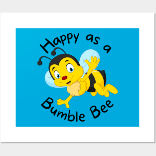 Cute Bee Happy Bumble Bee Posters and Art